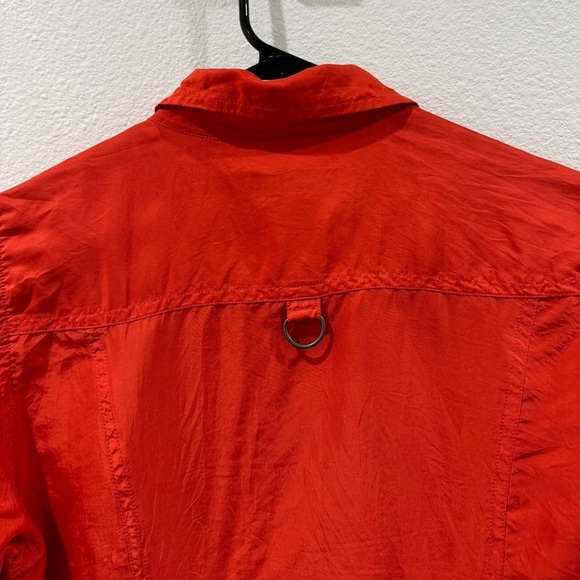 Tommy Hilfiger 100% Silk Burnt Orange Button Front Collared Blouse Shirt Size 4P - Picture 12 of 17